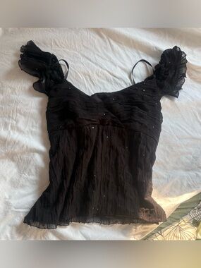 Y2K dark fairy goth blouse LARGE